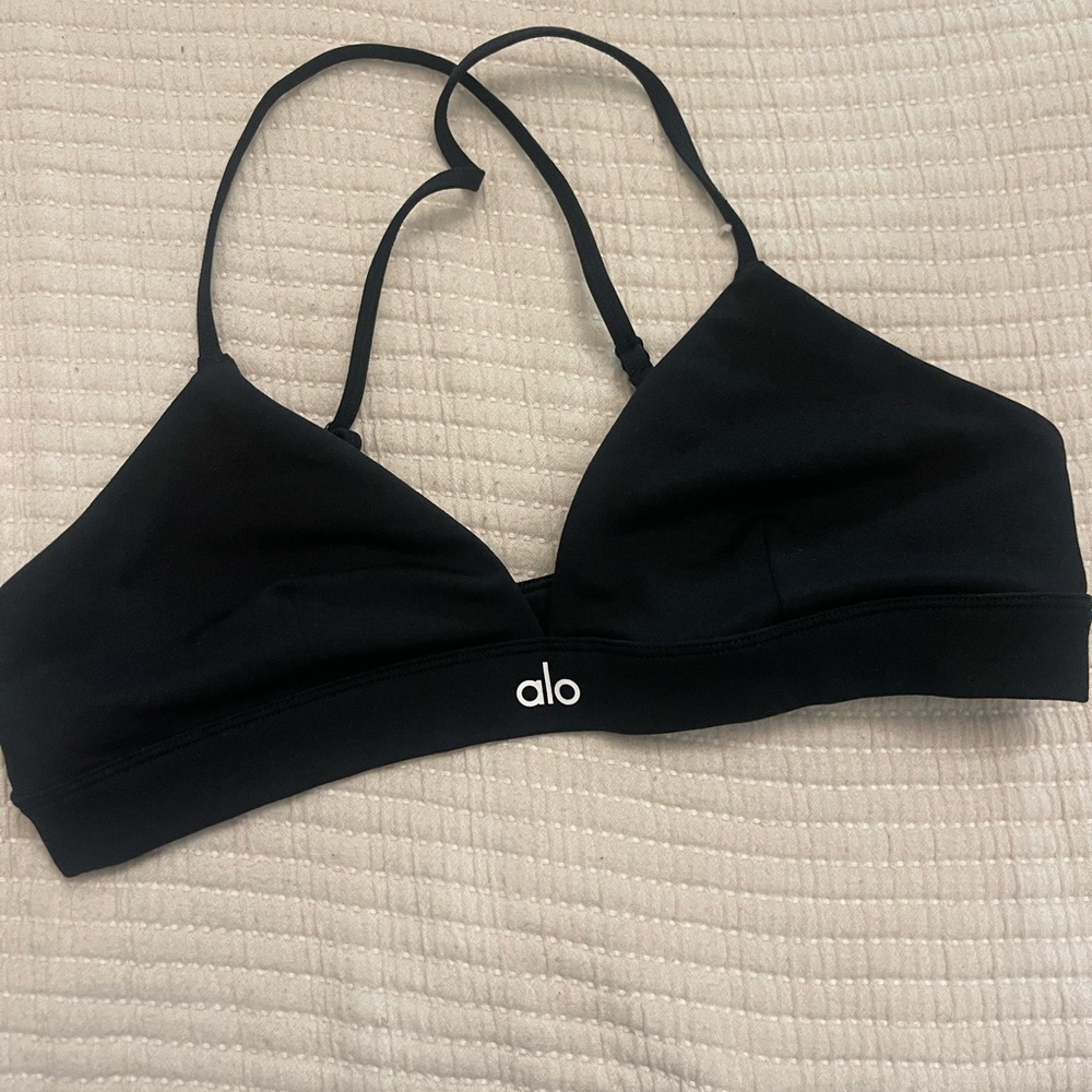 ALO Yoga Black Sports Bra with Adjustable Straps size M